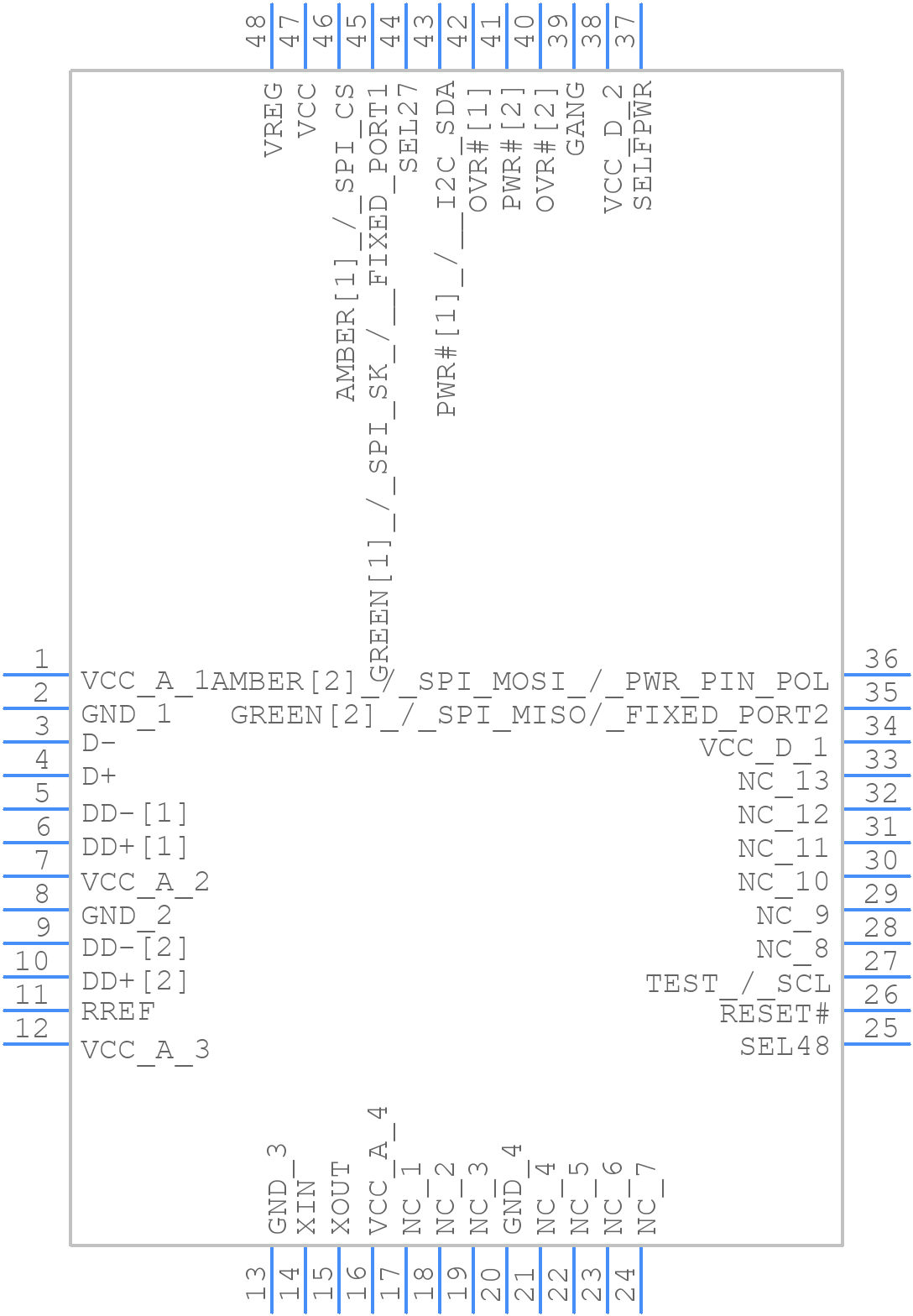 CY7C65634-48AXCT - Infineon - PCB symbol