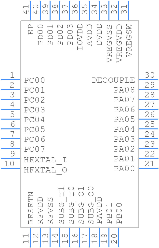 EFR32FG23A020F256GM40-CR - Silicon Labs - PCB symbol