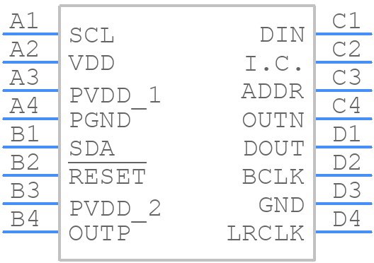 MAX98389EWE+T - Analog Devices - PCB symbol