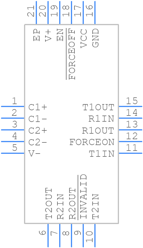 MAX3223ECTP+T - Analog Devices - PCB symbol