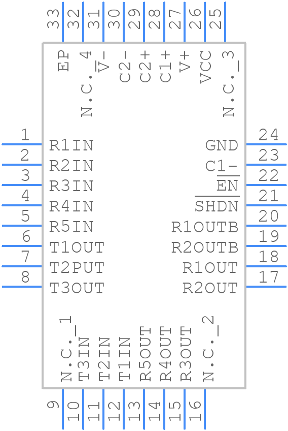 MAX3243EETJ+ - Analog Devices - PCB symbol