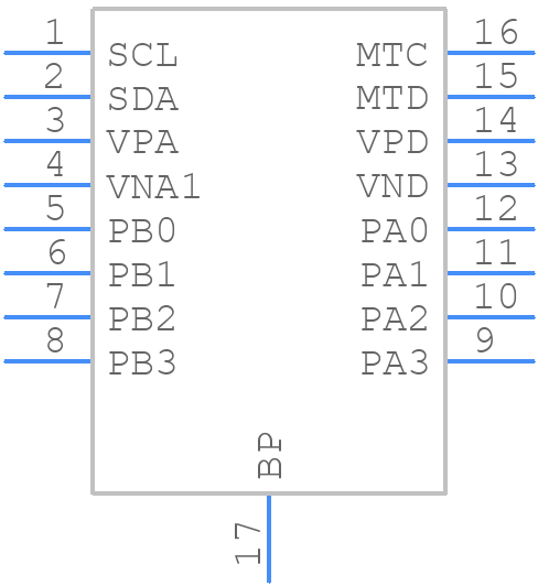 IC-MU150DFN16-5X5 - ic-haus - PCB symbol