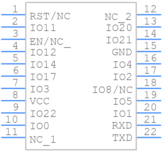 Ai-WB2-12F - RF SOLUTIONS - PCB symbol