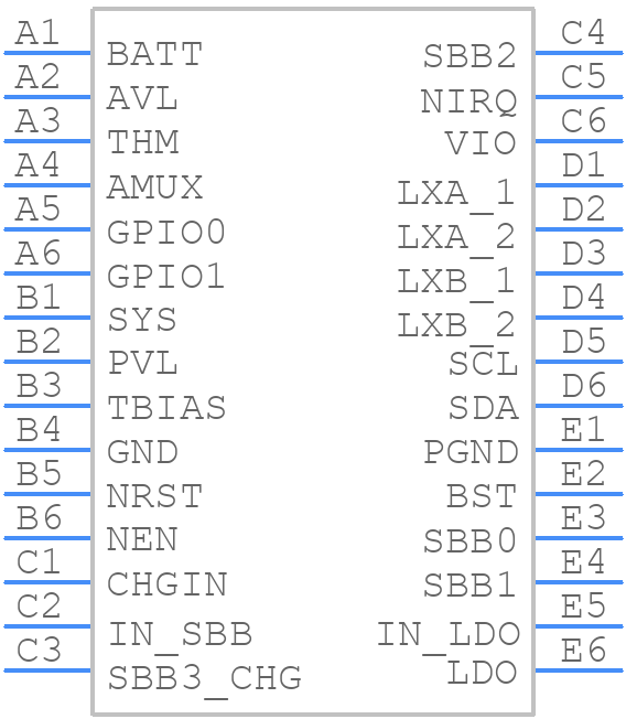 MAX77659SENV+T - Analog Devices - PCB symbol