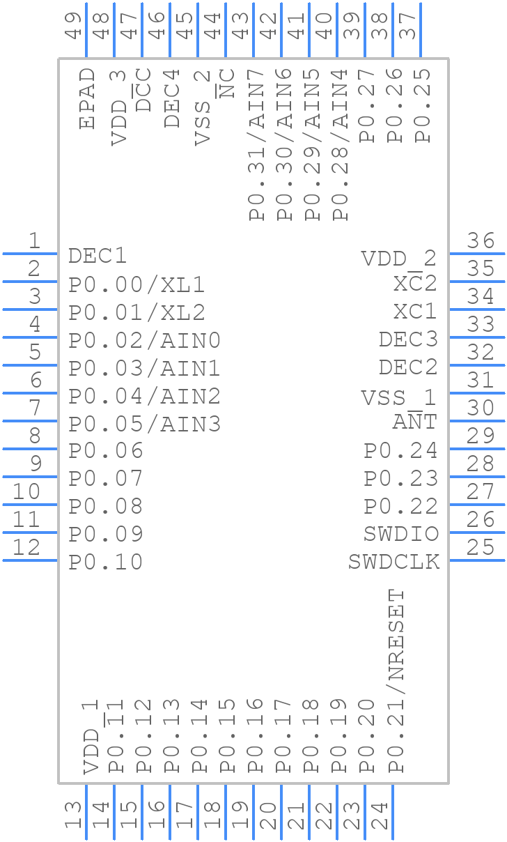 nRF52811-QFAA-R - Nordic Semiconductor - PCB symbol