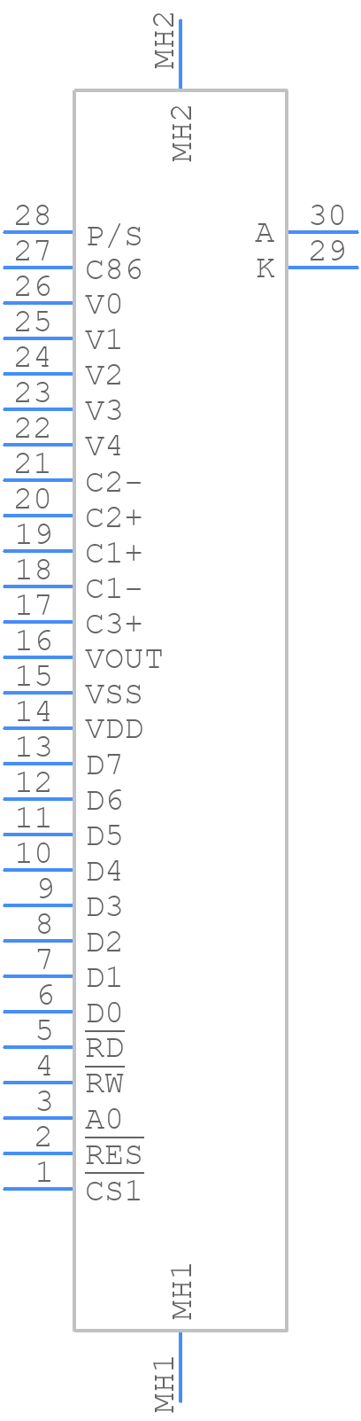 DEM 128064F FGH-PW - Display Elektronik - PCB symbol