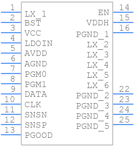 MAX20810AFE+ - Analog Devices - PCB symbol
