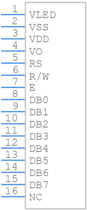 WH1602S - Winstar - PCB symbol