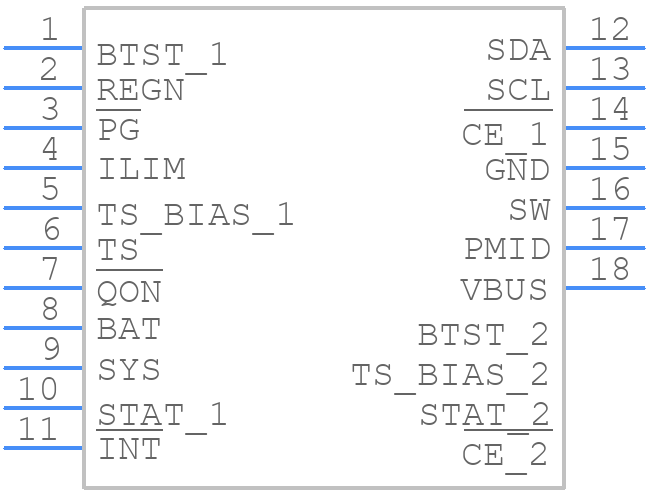 BQ25628ERYKR - Texas Instruments - PCB symbol