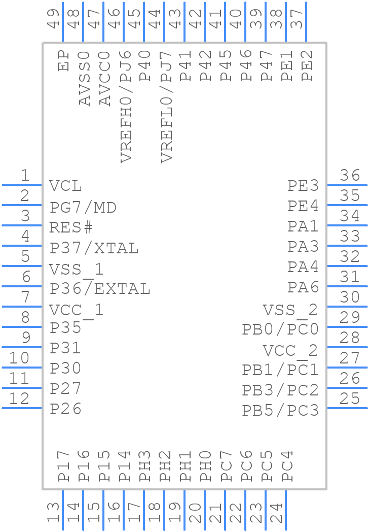 R5F51403ADNE#10 - Renesas Electronics - PCB symbol