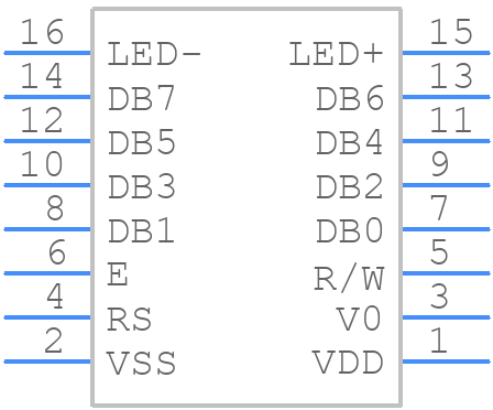 MC21605DC6W-BNMLW-V2 - MIDAS DISPLAYS - PCB symbol