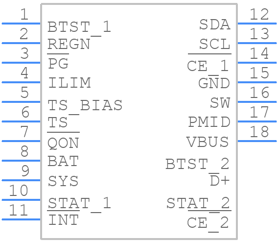 BQ25622ERYKR - Texas Instruments - PCB symbol