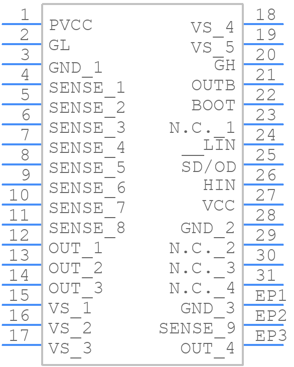 MASTERGAN1L - STMicroelectronics - PCB symbol