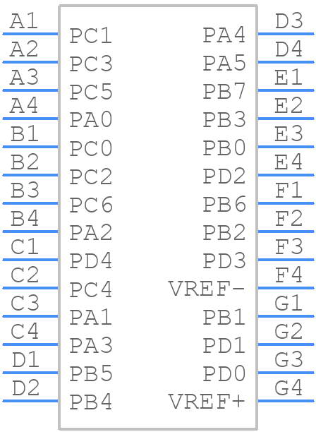 STM8L151G6Y3TR - STMicroelectronics - PCB symbol