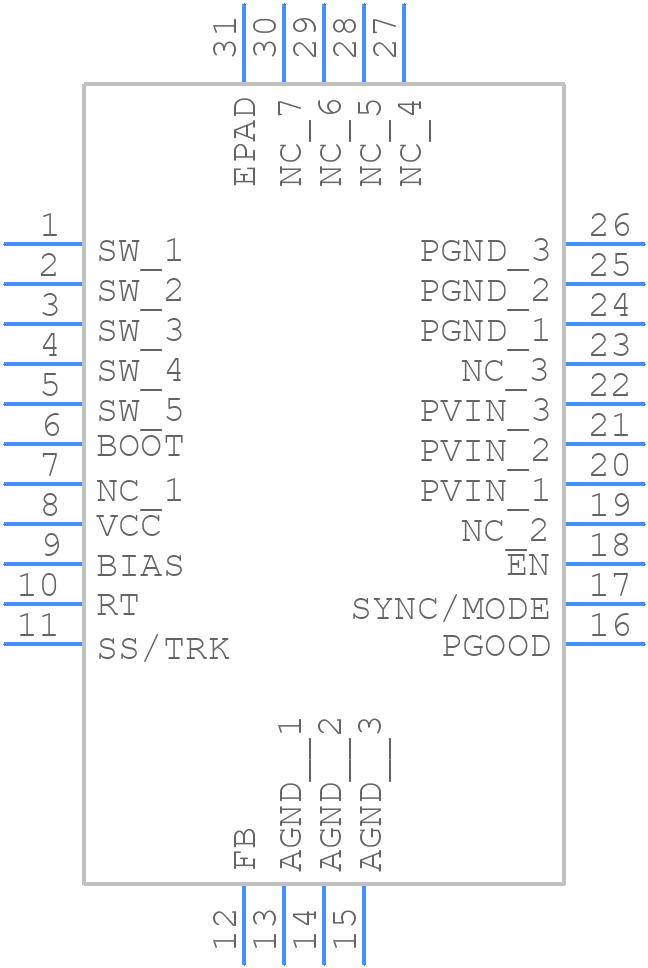 LM76005QRNPRQ1 - Texas Instruments - PCB symbol