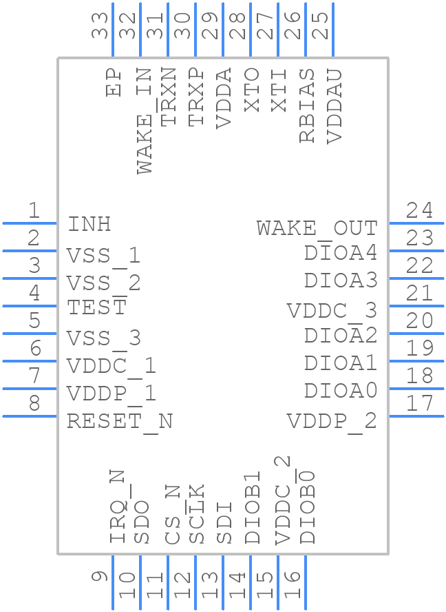 LAN8650B0T-E/LMX - Microchip - PCB symbol