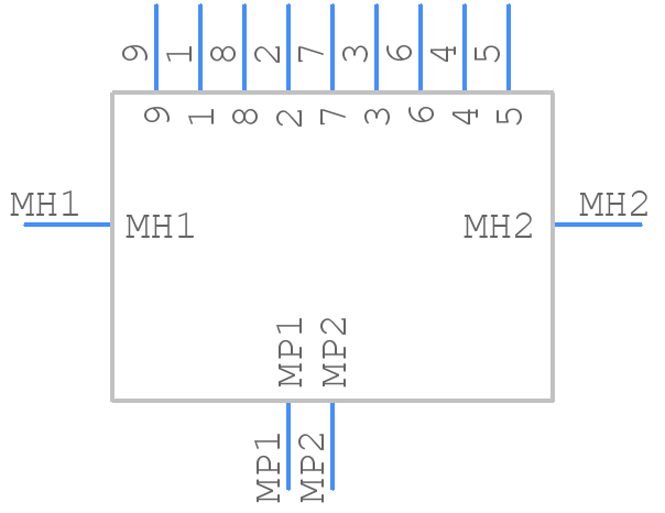 USB-A3-S-RA-SMT - Adam Tech - PCB symbol