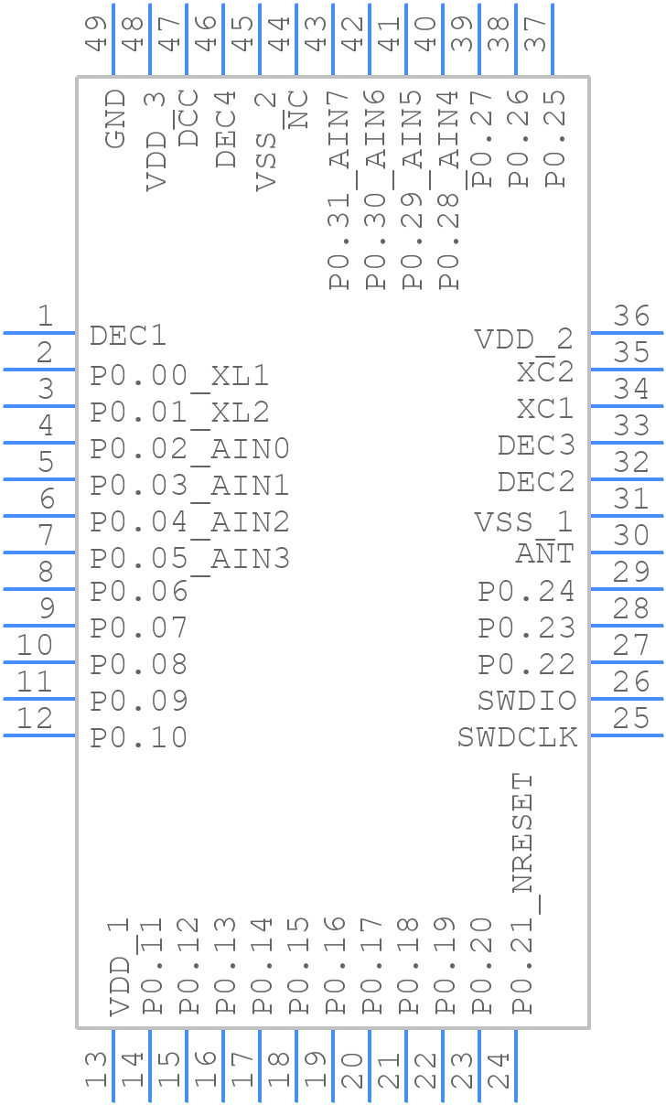 nRF52811-QFAA-R7 - Nordic Semiconductor - PCB symbol