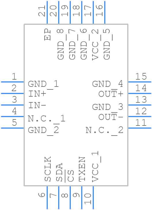 MAX3521ETP+ - Analog Devices - PCB symbol