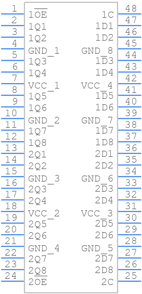 74ACT16373DLRG4 - Texas Instruments - PCB symbol