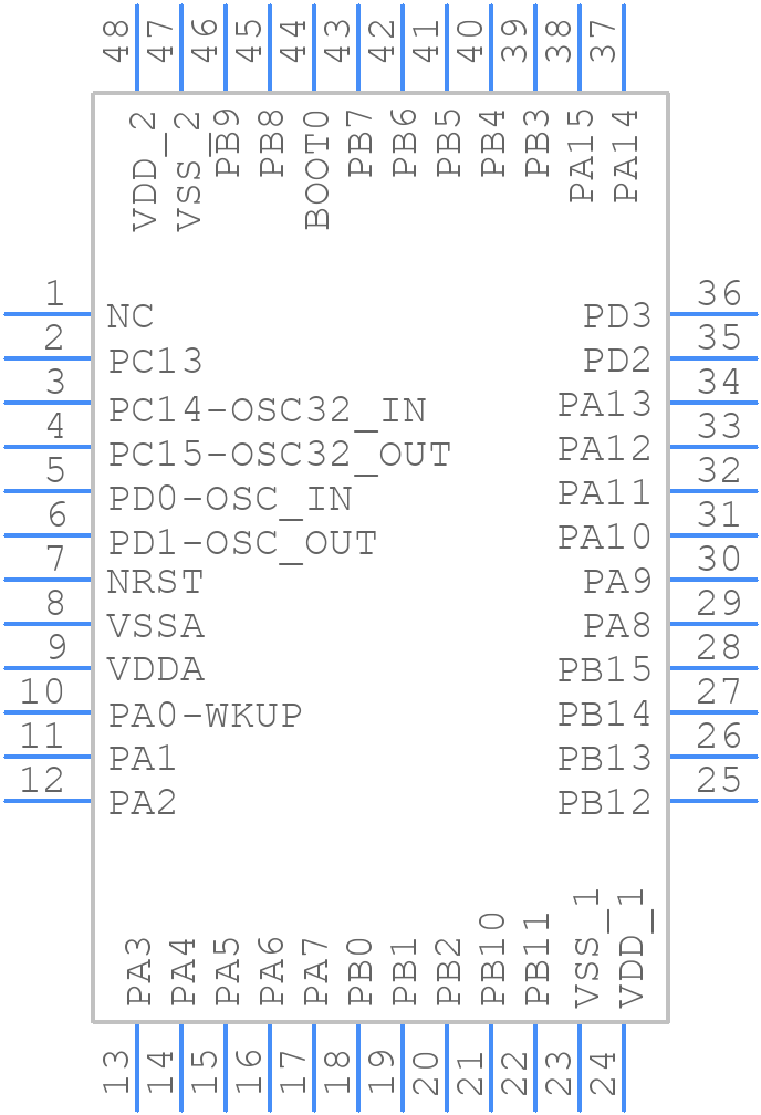 MM32F0131C6P - MindMotion Microelectronics - PCB symbol