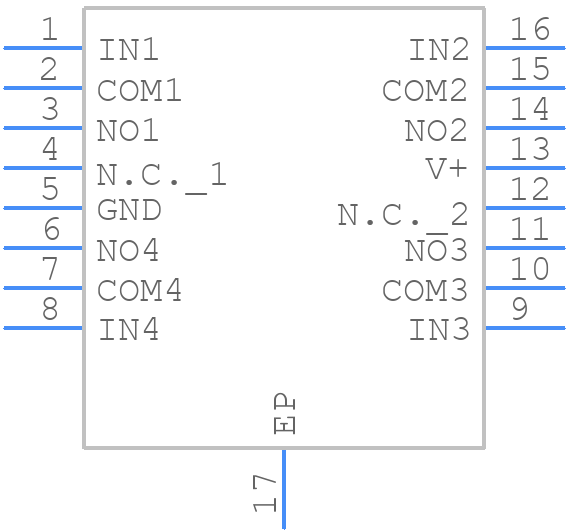 MAX4652EUE+T - Analog Devices - PCB symbol