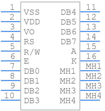 WH1602L1 - Winstar - PCB symbol