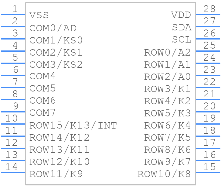 HT16K33(28SOP-A) - Holtek - PCB symbol