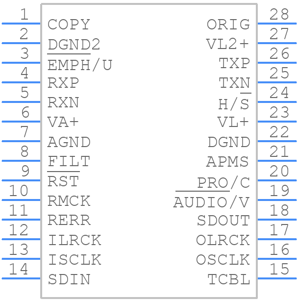 CS8427-CS - Cirrus Logic - PCB symbol