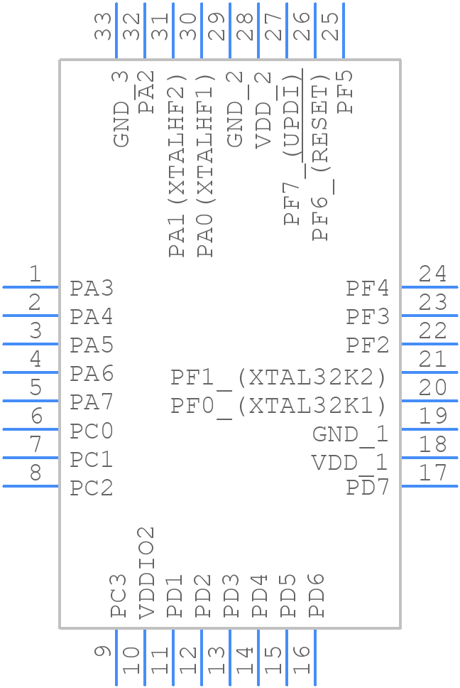 AVR64DD32T-E/RXB - Microchip - PCB symbol
