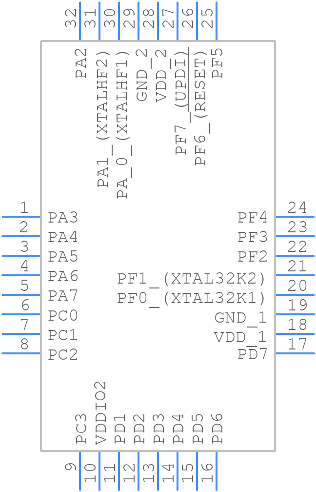 AVR64DD32T-E/PT - Microchip - PCB symbol