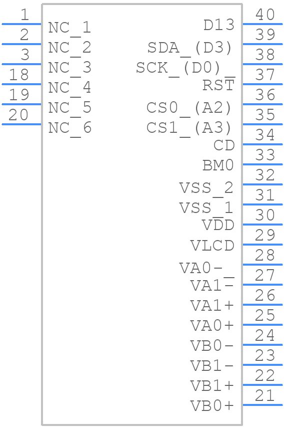EA DOGM240W-6 - Display Visions - PCB symbol