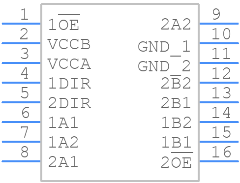 SN74AXC4T245RSVR - Texas Instruments - PCB symbol