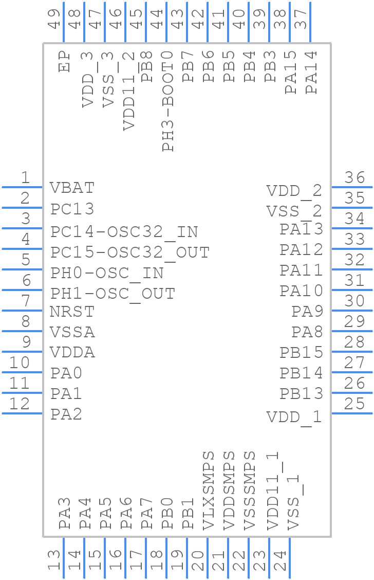 STM32U535CCU6Q - STMicroelectronics - PCB symbol