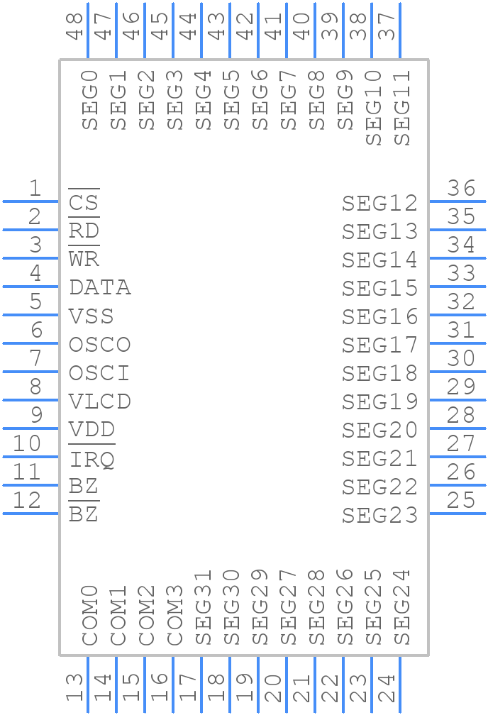 HT1621B-LQFP48 - Holtek - PCB symbol