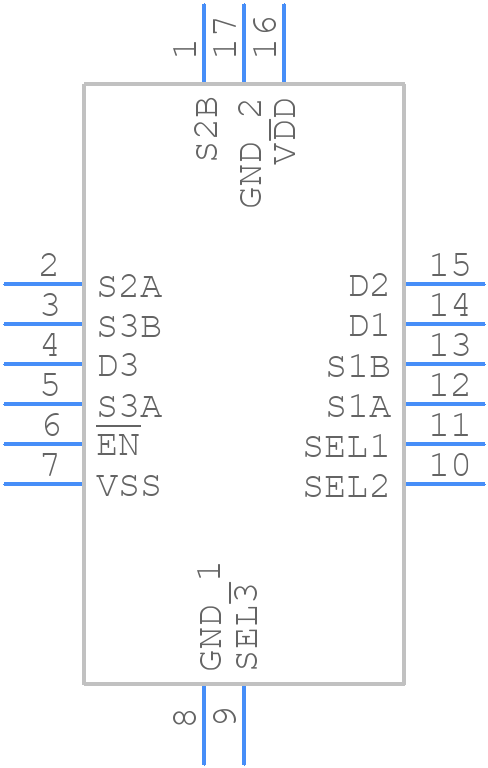 TMUX4053BQBR - Texas Instruments - PCB symbol