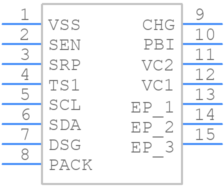 BQ28Z620DRZR - Texas Instruments - PCB symbol