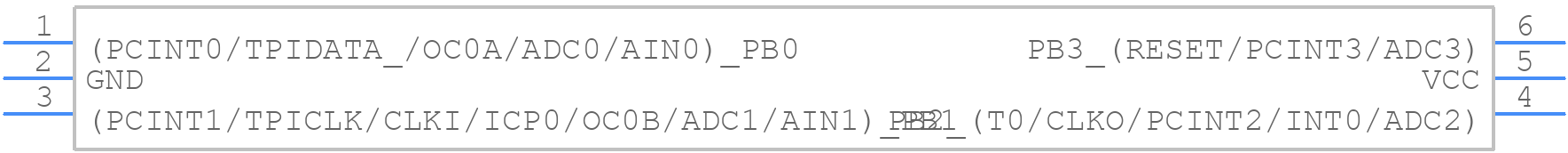 ATTINY10-TS8R Q1168 - Microchip - PCB symbol
