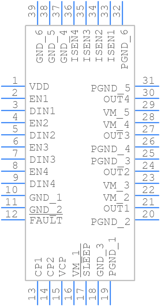 MAX22208ATU+ - Analog Devices - PCB symbol