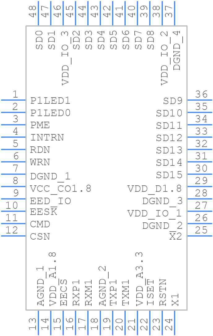 KSZ8851-16MLLU-TR - Microchip - PCB symbol