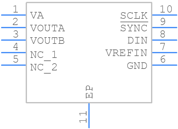 DAC102S085CISDX/NOPB - Texas Instruments - PCB symbol