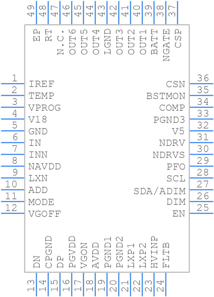 MAX25169ATM/VY+ - Analog Devices - PCB symbol