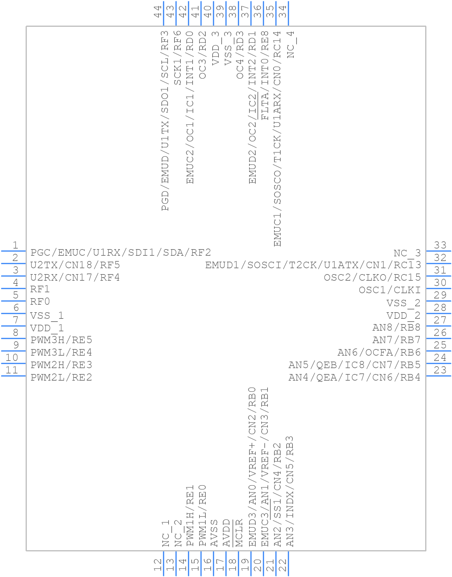 DSPIC30F3010FT-20E/PT-000 - Microchip - PCB symbol
