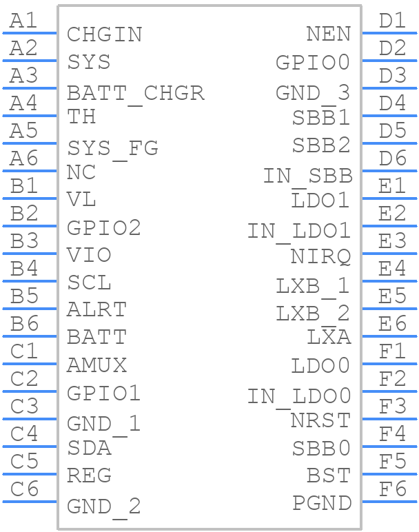 MAX77658LANX+ - Analog Devices - PCB symbol