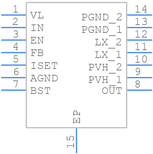 MAX17250ATD+T - Analog Devices - PCB symbol