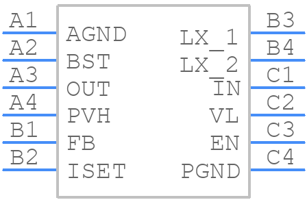 MAX17250ANC+T - Analog Devices - PCB symbol