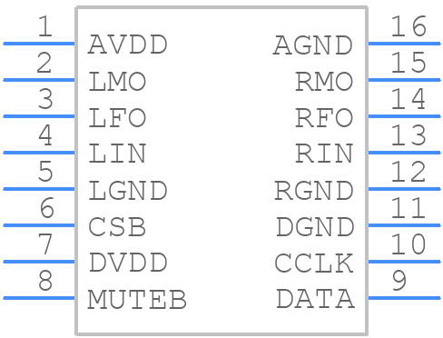 XWM8816EDW/V - WOLFSON MICROELECTRONICS - PCB symbol