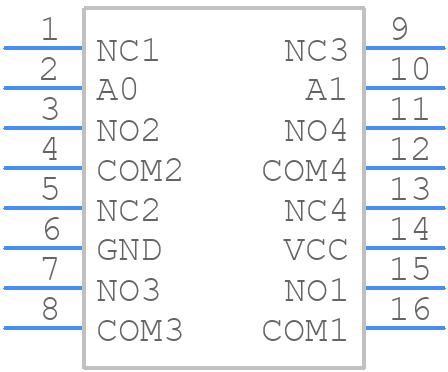 PI3A3899ZTAEX - Diodes Incorporated - PCB symbol