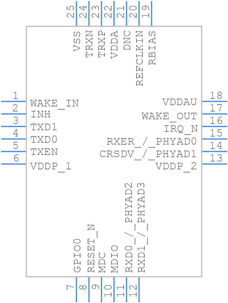 LAN8671C1-E/U3B - Microchip - PCB symbol