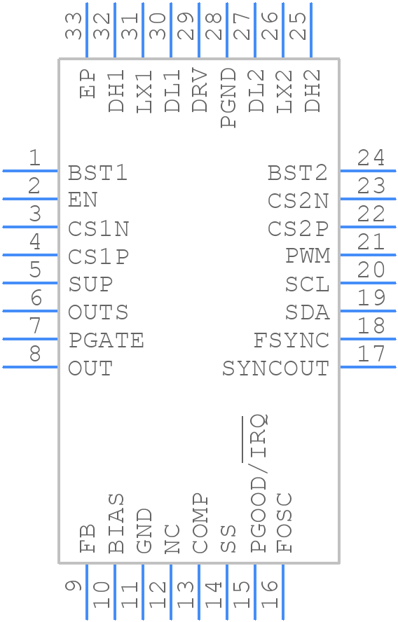 MAX25203AATJD/VY+ - Analog Devices - PCB symbol